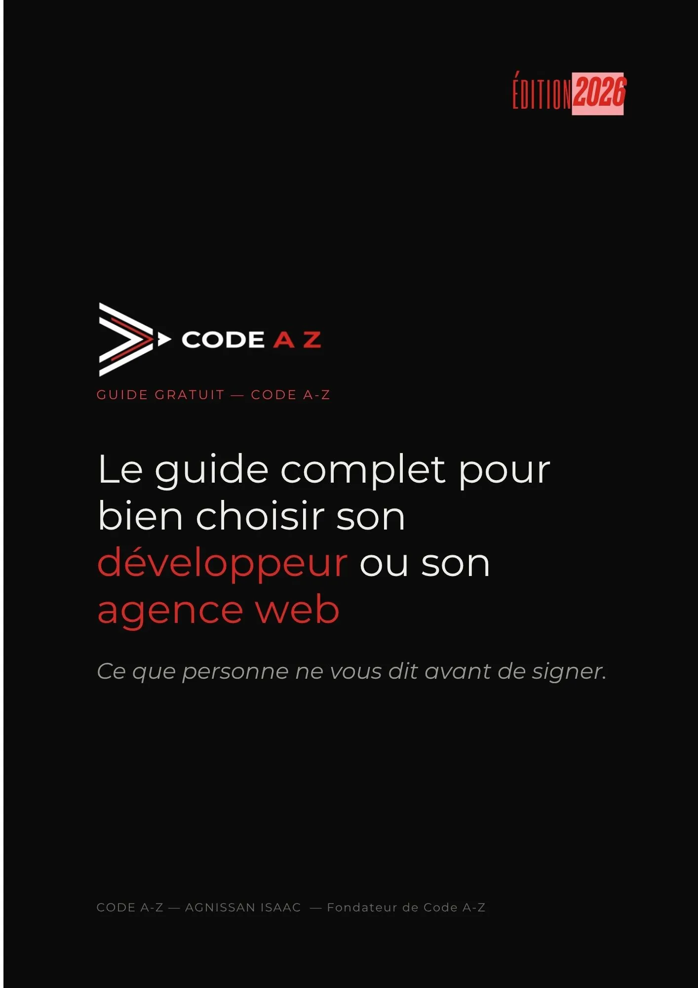 Couverture du guide : Le guide complet pour bien choisir son développeur ou son agence web
