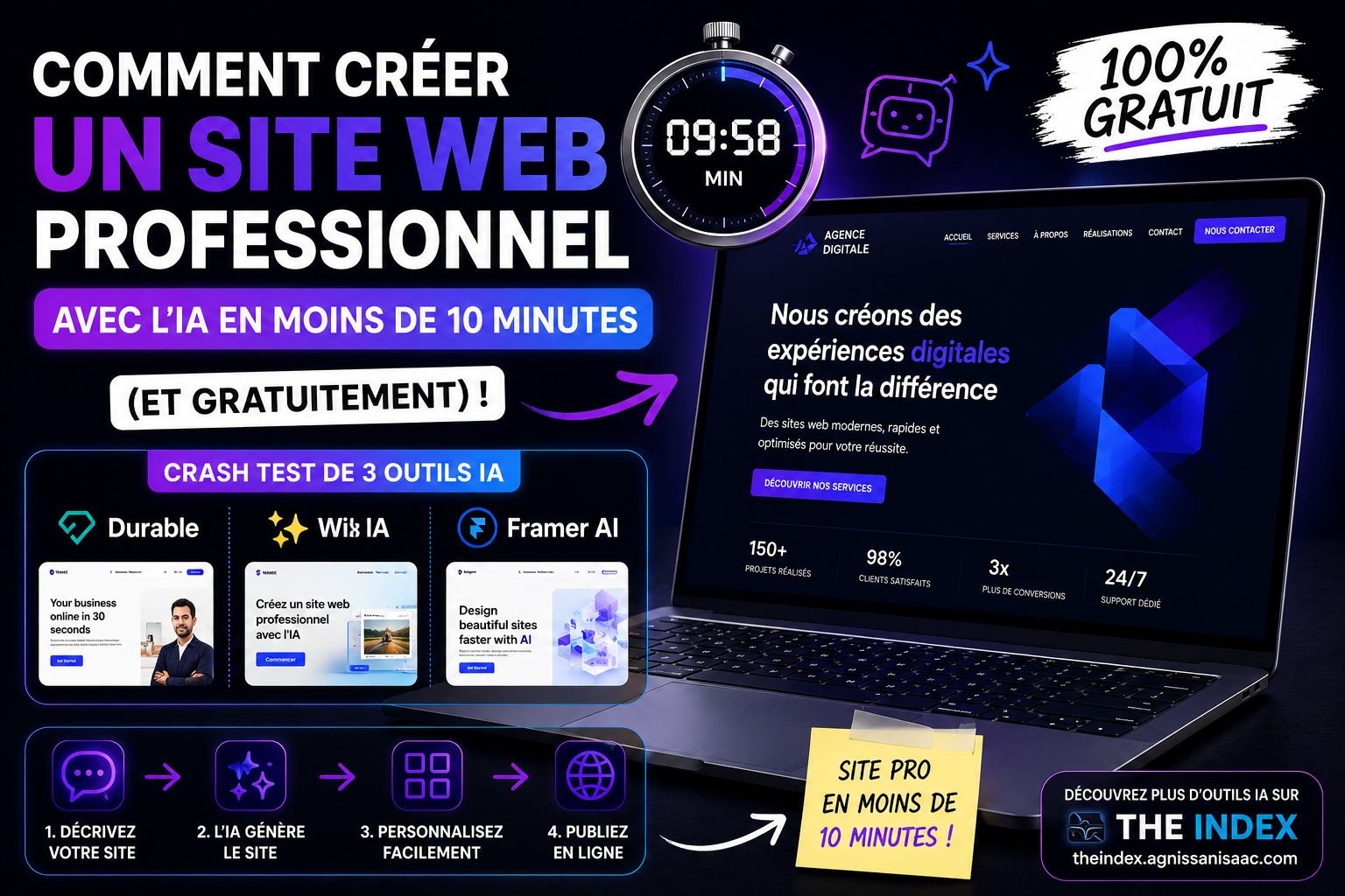 Créer un site web professionnel avec l'IA en moins de 10 minutes (et gratuitement) ? Ce qu'en disent vraiment les utilisateurs