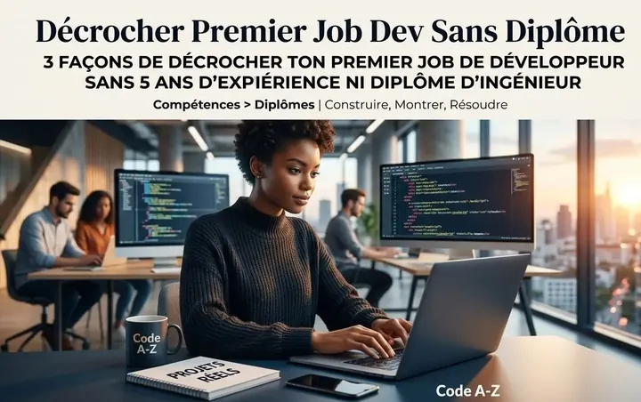 Illustration de l'article : Décrocher un premier job dev sans diplôme : c'est possible, à certaines conditions