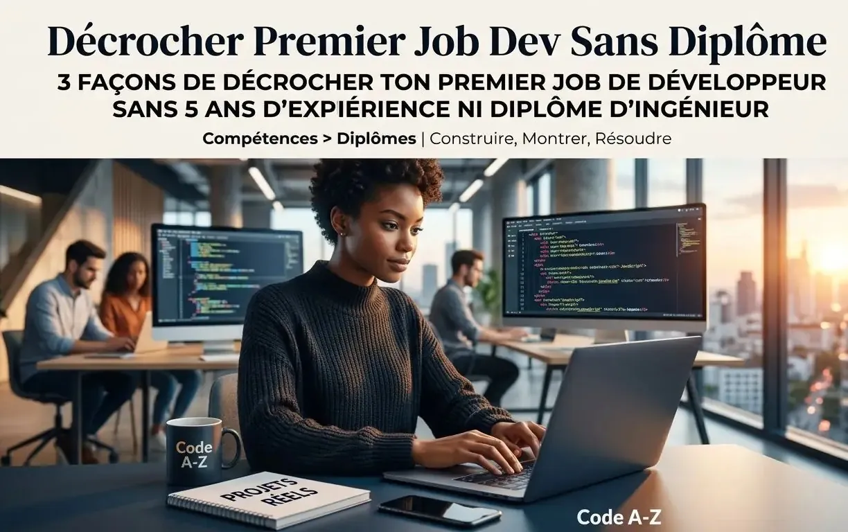 Illustration de l'article : Décrocher un premier job dev sans diplôme : c'est possible, à certaines conditions